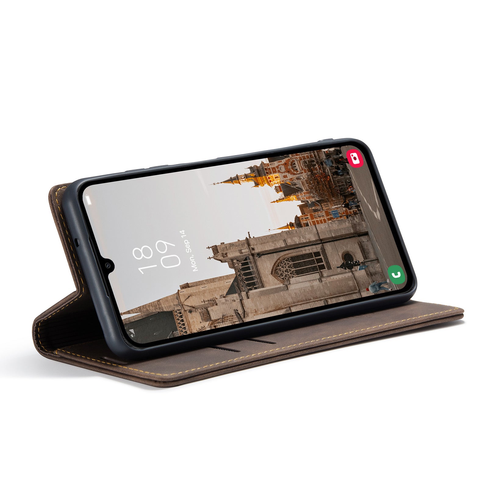 For Samsung Galaxy A16 5G / A16 4G Case CASEME 013 Series Card Holder Stand Leather Phone Cover - Coffee For Samsung Galaxy A16 5G / A16 4G Case CASEME 013 Series Card Holder Stand Leather Phone Cover - Coffee